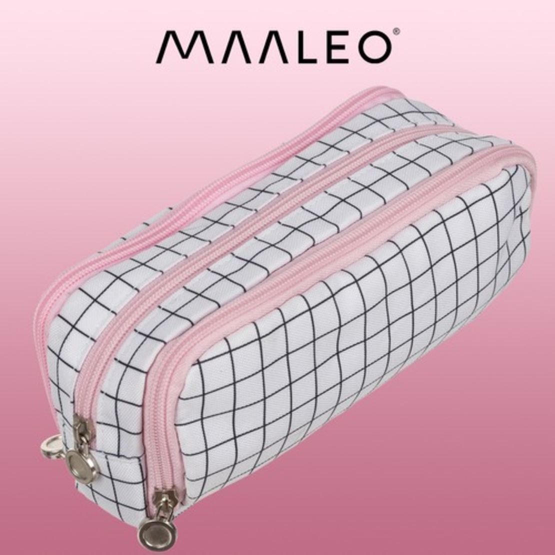 Троен сгъваем моливник - кариран Maaleo24514