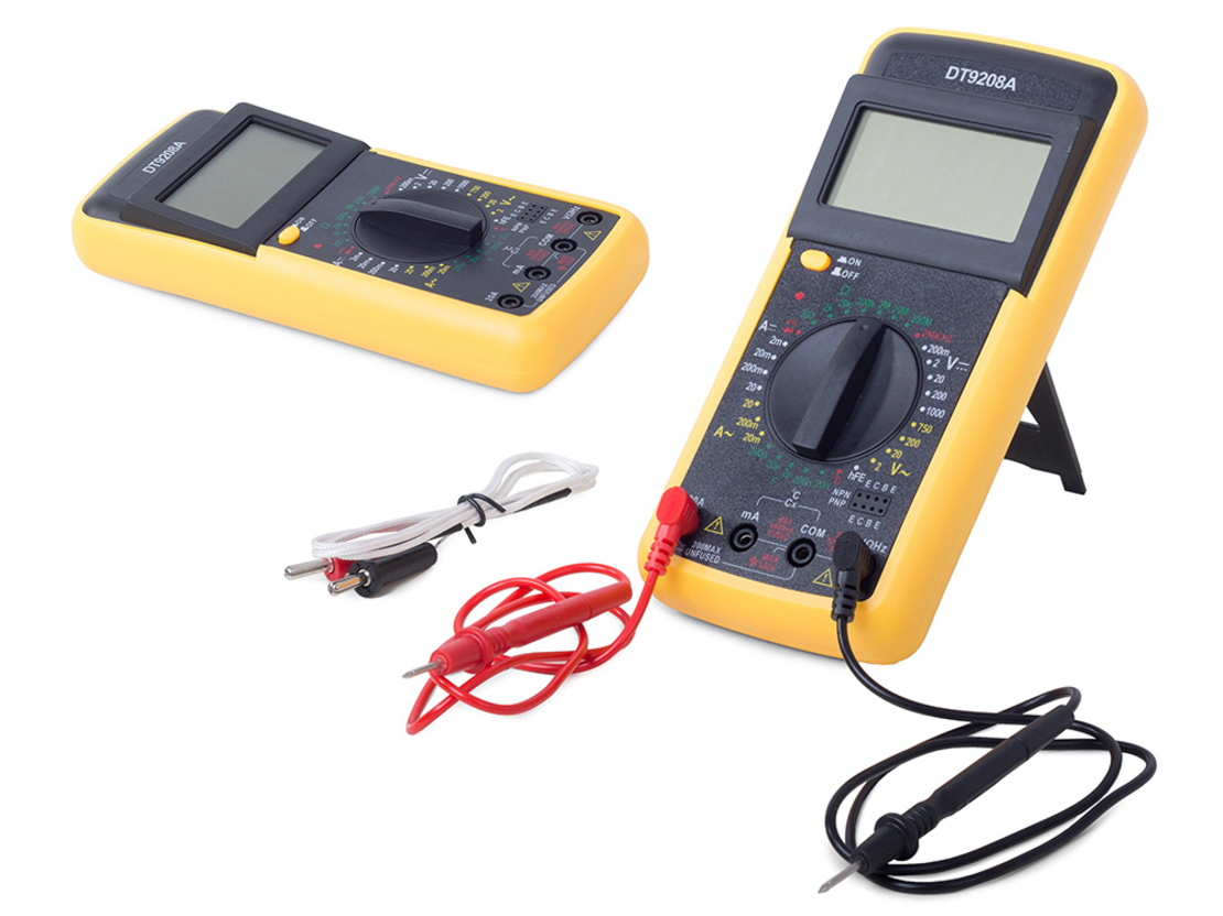 LCD измервателен уред мултицет с температурна сонда dt9208a