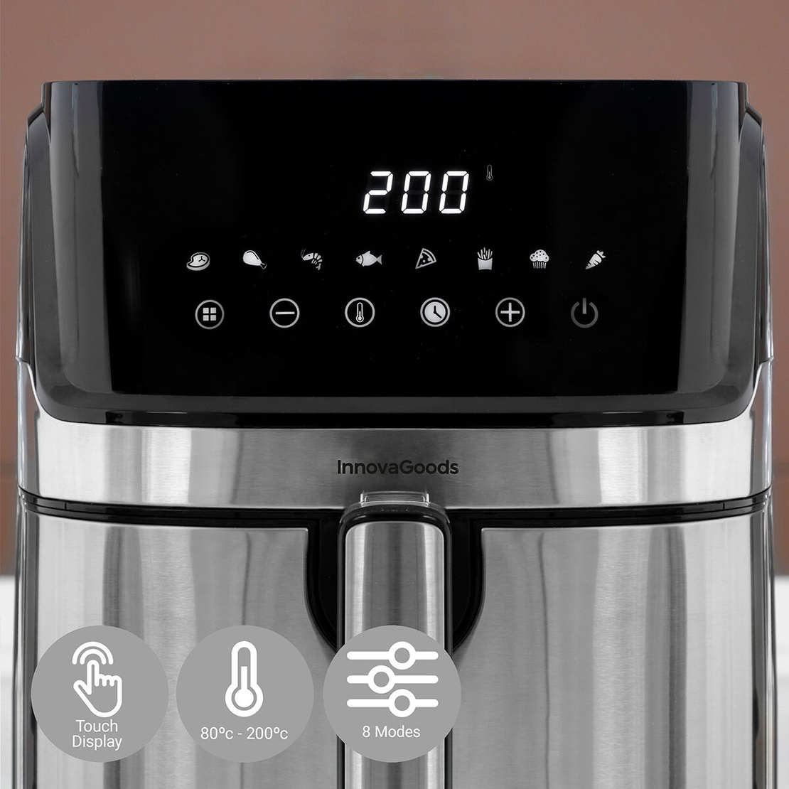Фритюрник без Мазнина InnovaGoods Fryinn Pro 5500 Черен Неръждаема стомана 1700 W 5,5 L