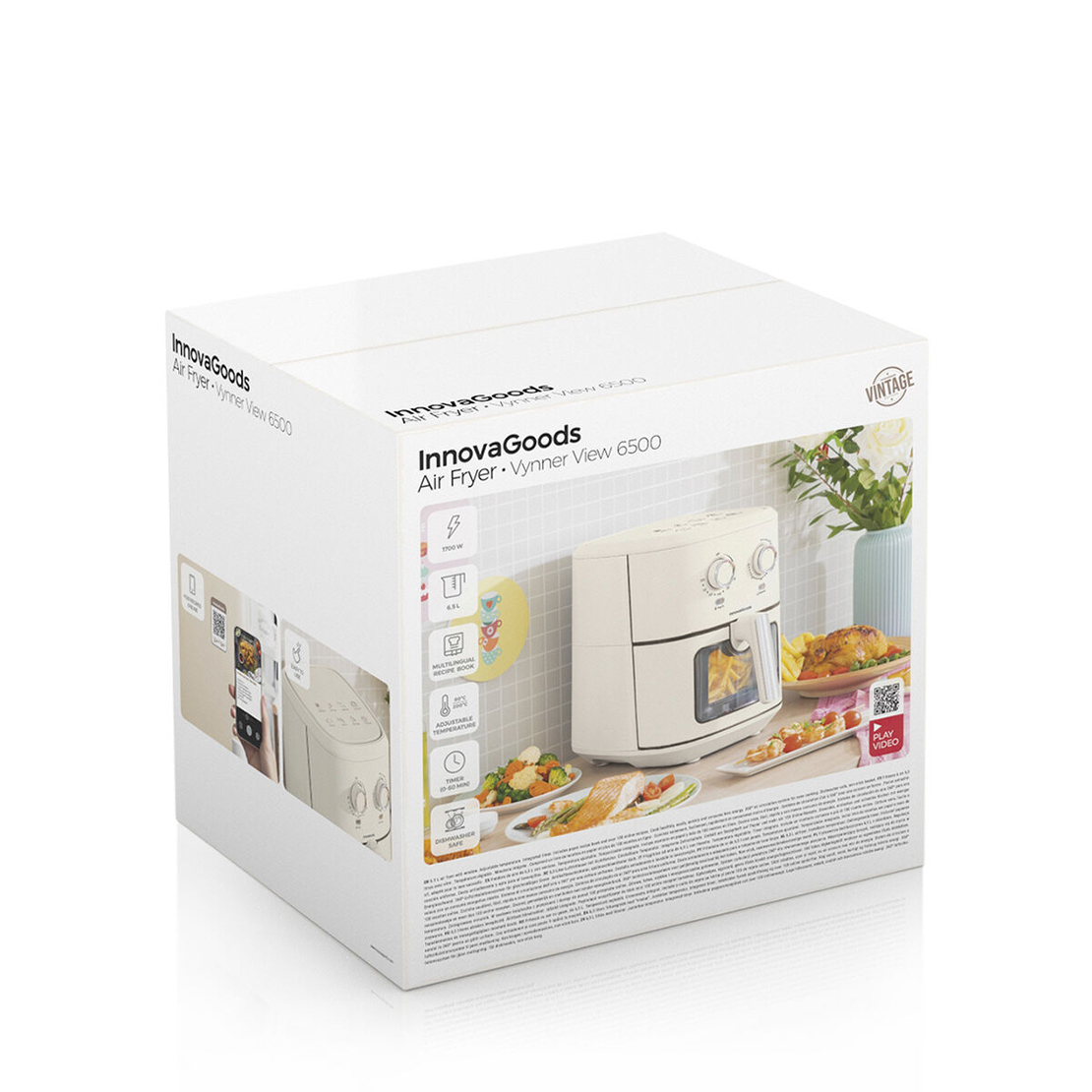 Фритюрник без Мазнина InnovaGoods Vynner Pro 6500 Неръждаема стомана Сметана 1700 W 6,5 L