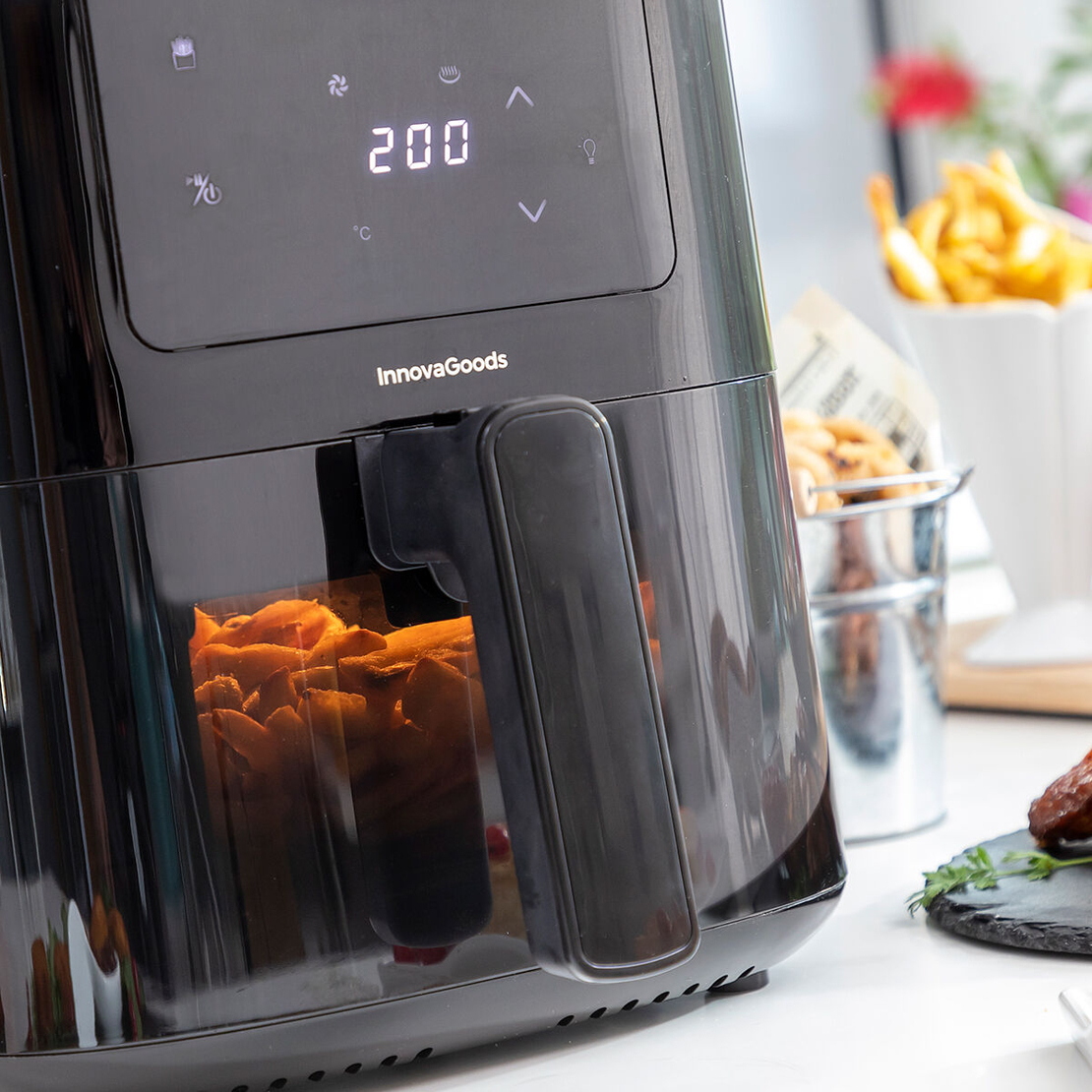 Фритюрник без Масло с Кантар InnovaGoods Fryinn Balance 5000 Черен Неръждаема стомана 1500 W 5 L