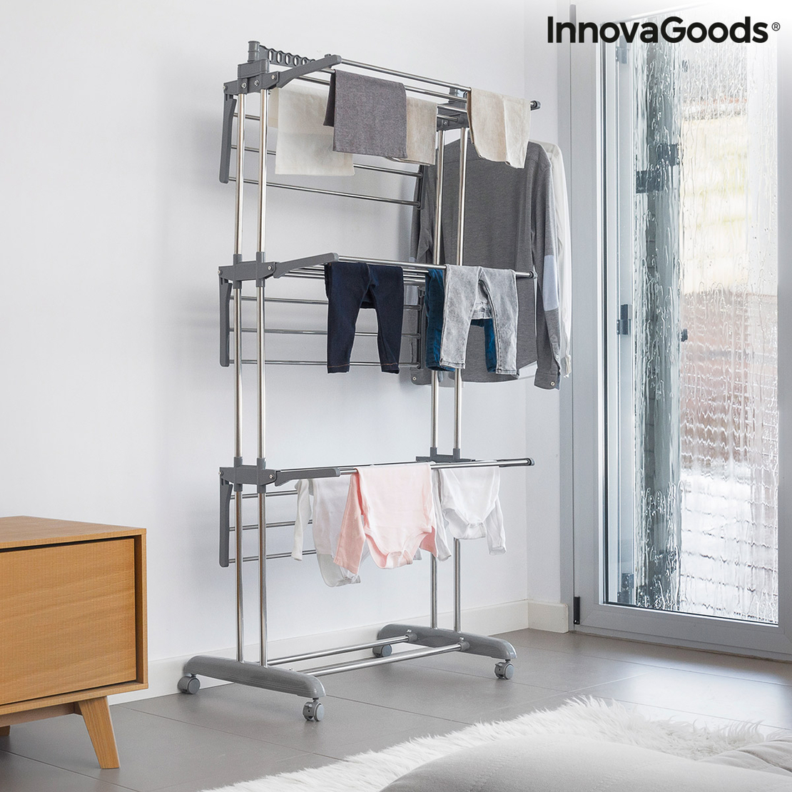 Вертикална Сгъваема Сушилня с Колела Folver InnovaGoods 24 Ребра
