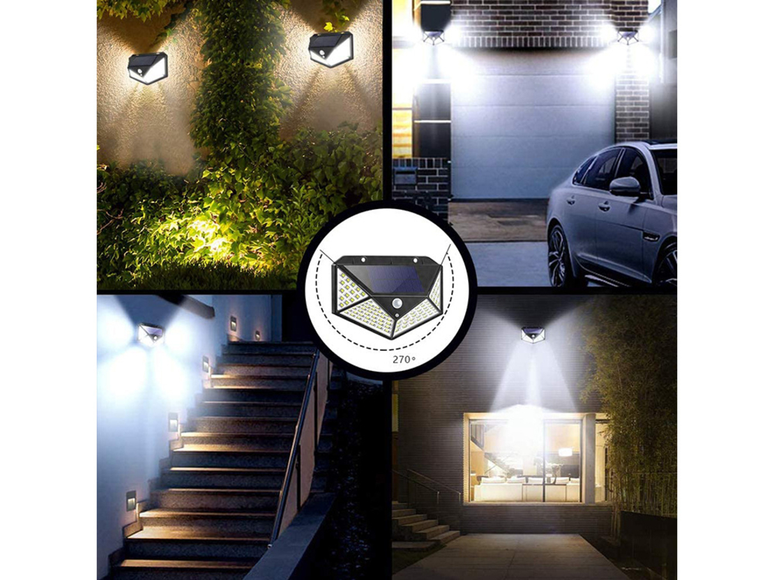 Соларна лампа със сензор за движение 100 led