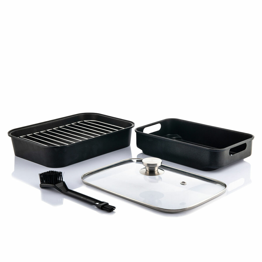 Фритюрник без масло с грил, аксесоари и книга с рецепти InnovaGoods Air Fryer Fryinn 12-in-1 6000 Черен Стомана 6 L 3400 W