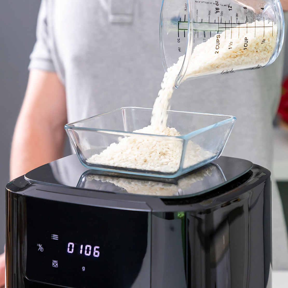Фритюрник без Масло с Кантар InnovaGoods Fryinn Balance 5000 Черен Неръждаема стомана 1500 W 5 L