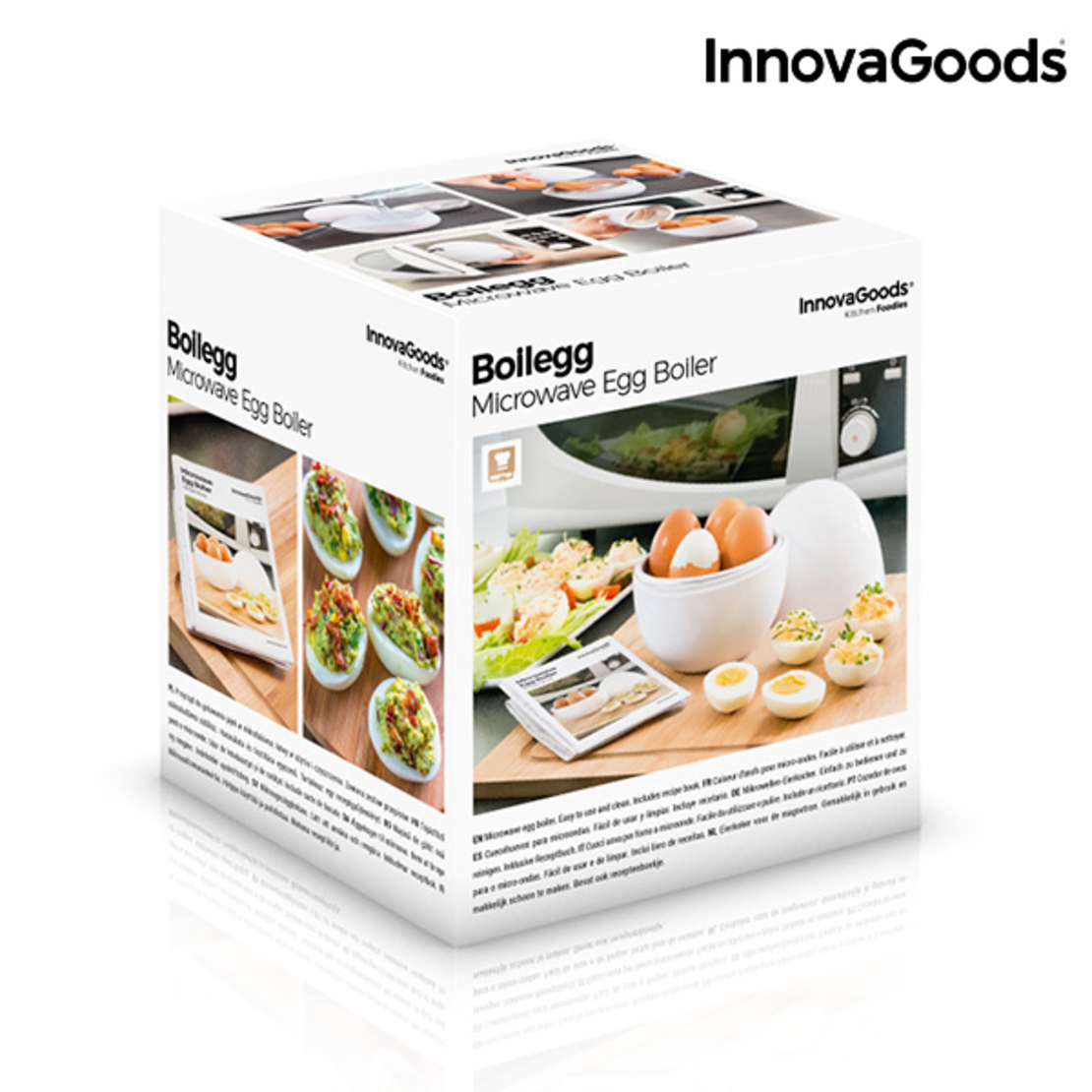 Уред за Варене на Яйца за Микровълнова с Книга с Рецепти Boilegg InnovaGoods