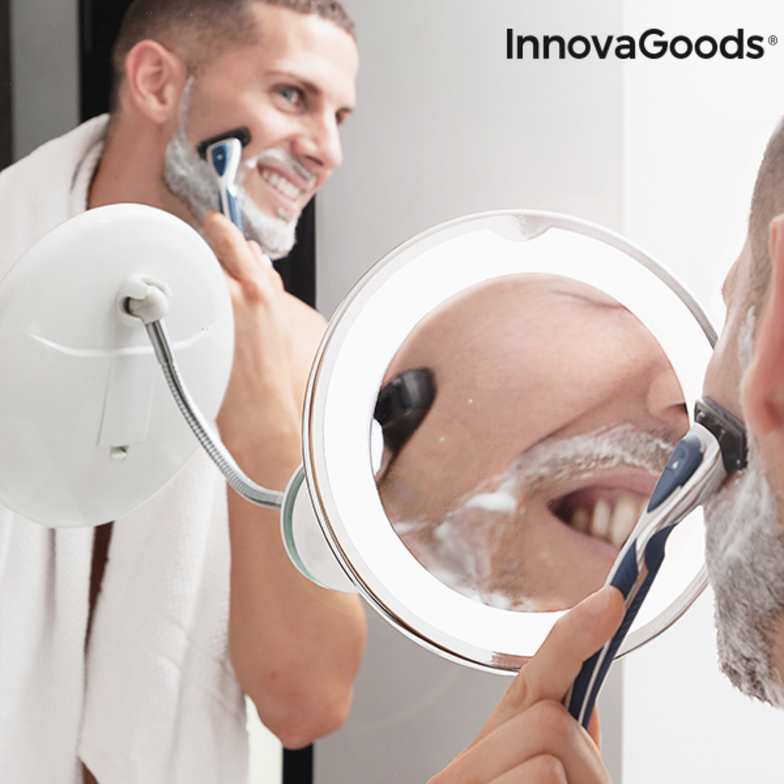 LED увеличително огледало с гъвкаво рамо и вендуза Mizoom InnovaGoods