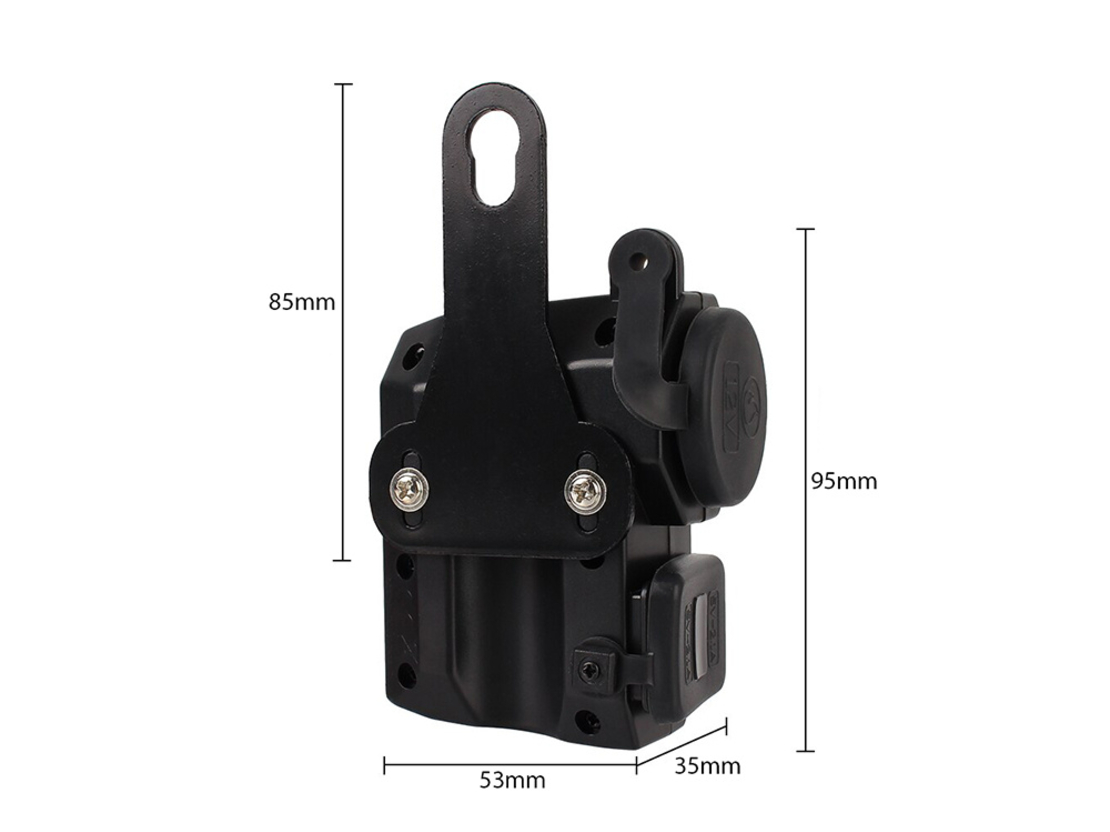 Букса за запалка мотоциклет 2x usb волтметър