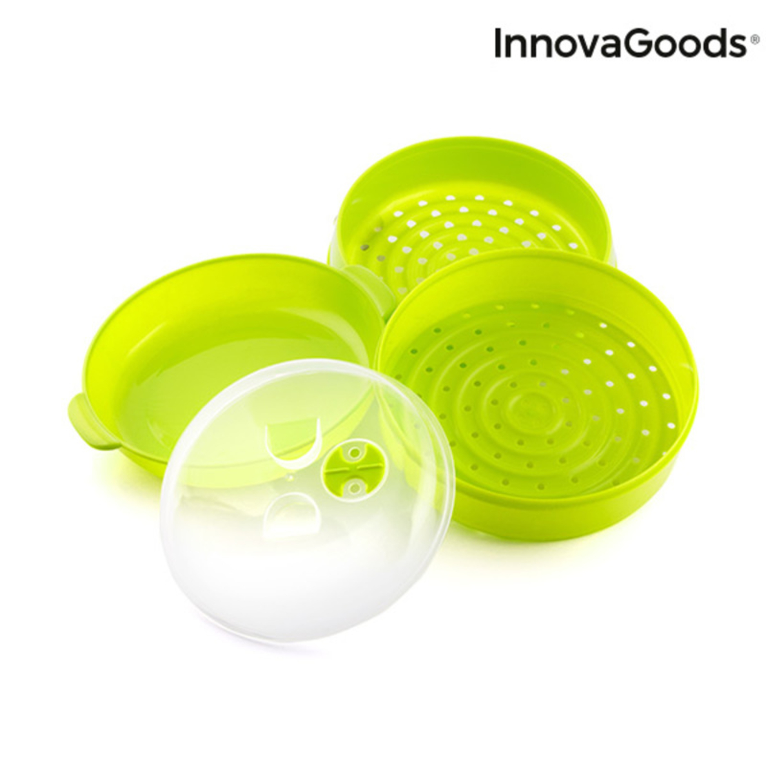 Двоен Уред за Готвене на Пара за Микровълнова Fresh InnovaGoods