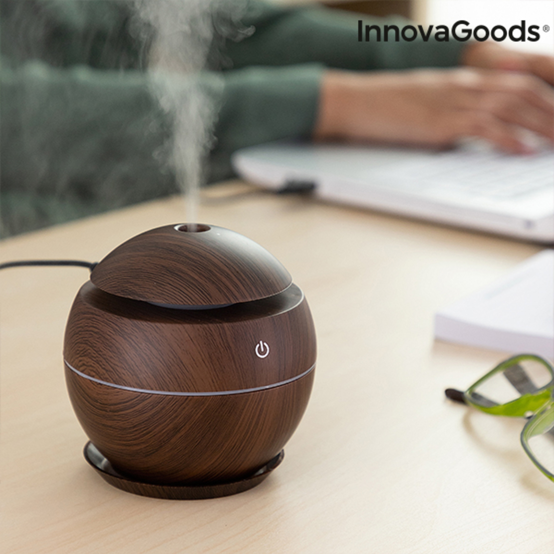 Мини Овлажнител Ароматизатор Dark Walnut InnovaGoods