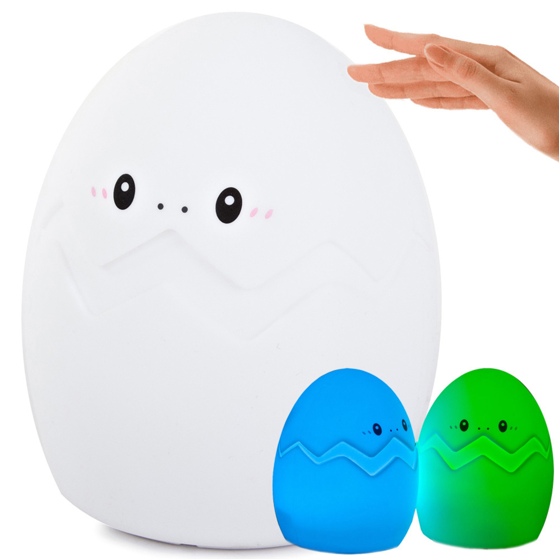 Детска нощна лампа led rgb egg touch