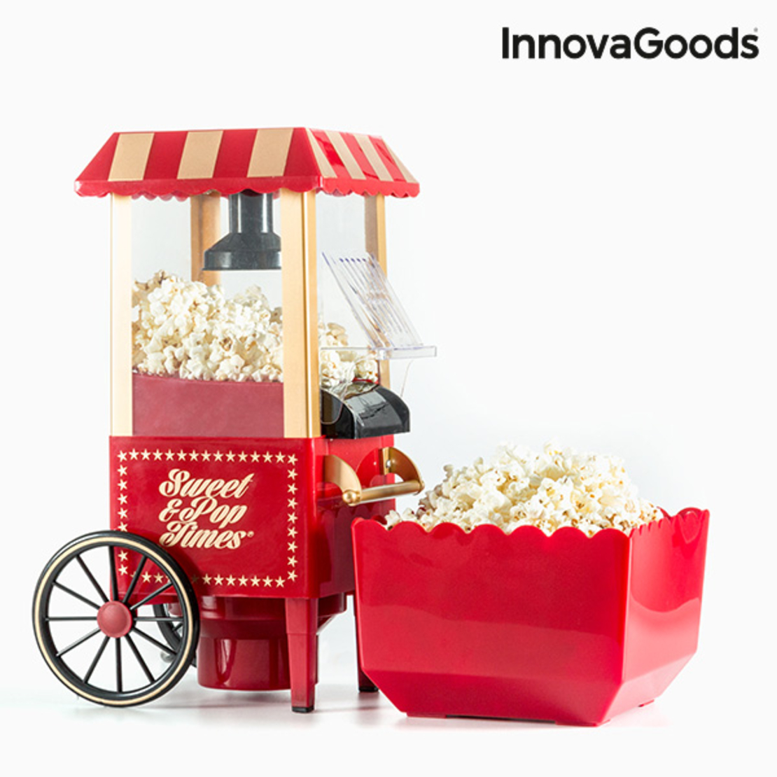 Машина за Пуканки Sweet & Pop Times InnovaGoods 1200W Червена