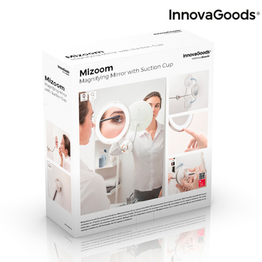 LED увеличително огледало с гъвкаво рамо и вендуза Mizoom InnovaGoods