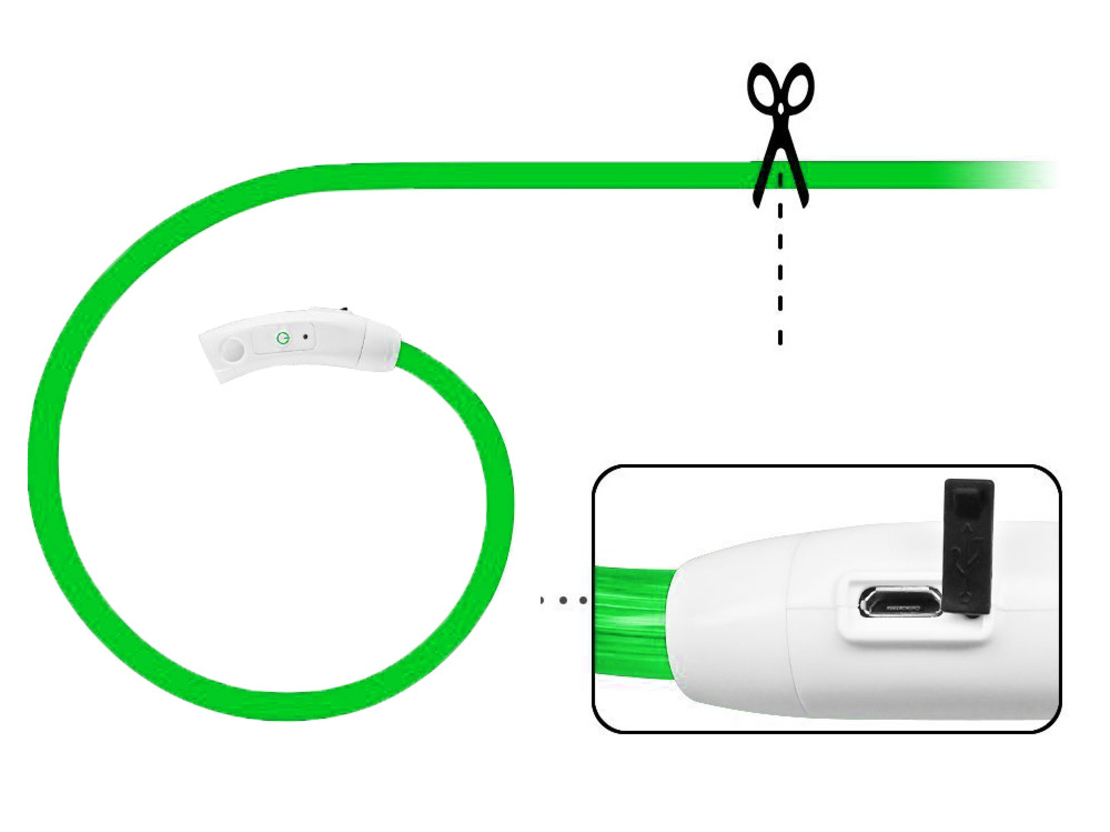 LED светещ нашийник за кучета и котки, USB регулиране
