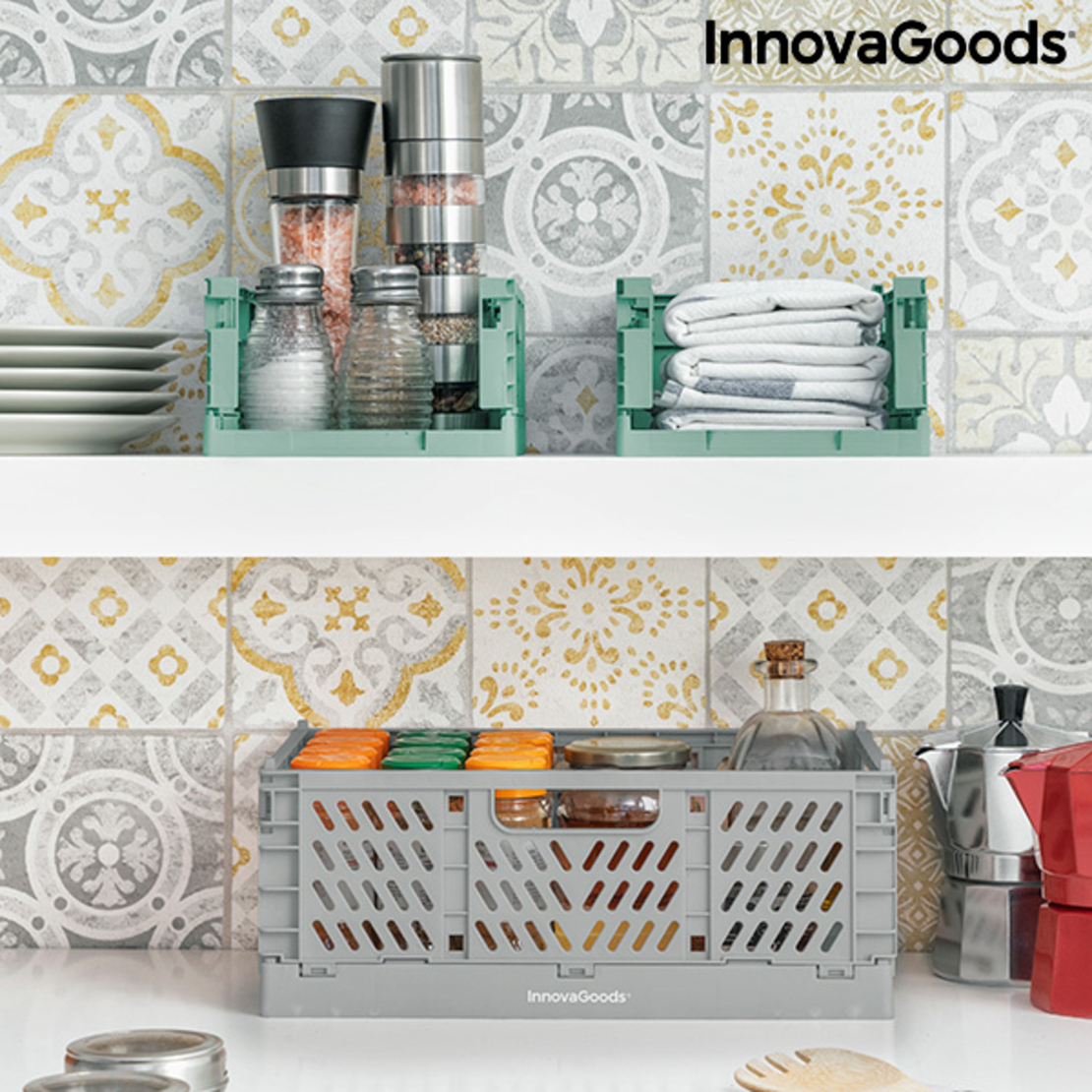 Комплект от 3 сгъваеми и подреждащи се кутии органайзери Boxtor InnovaGoods