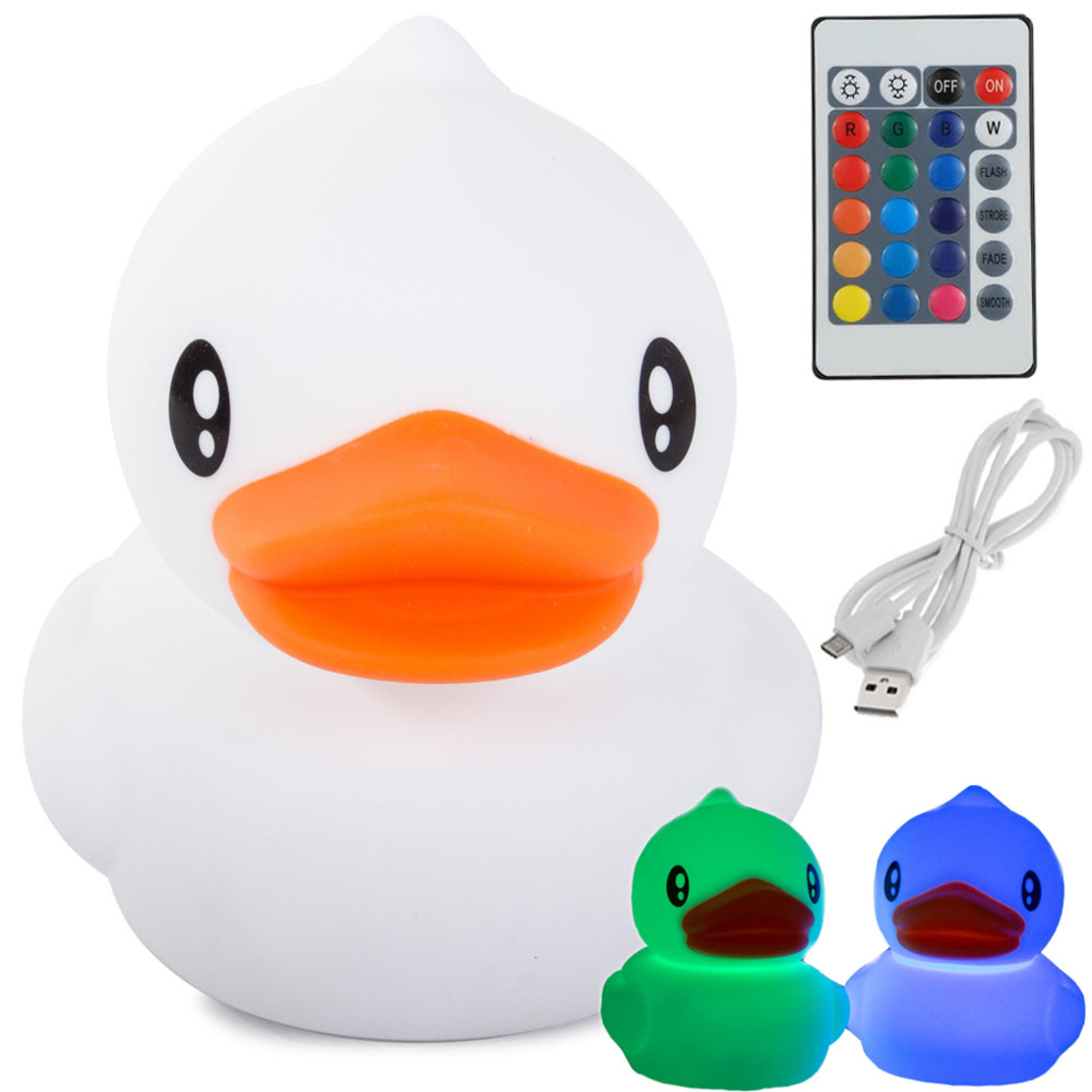 Детска нощна лампа led duck rgb дистанционно управление usb