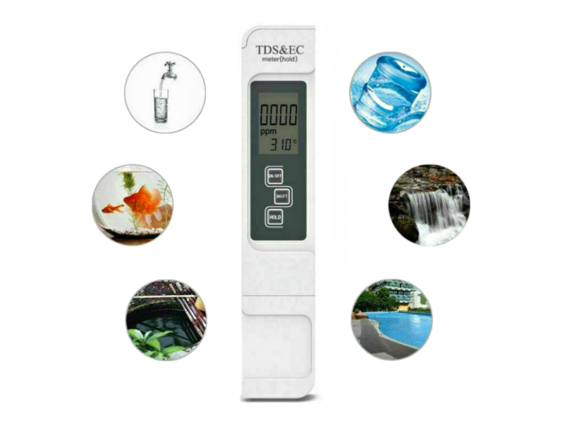 Тестер за твърдост на водата tds ec osmosis temp