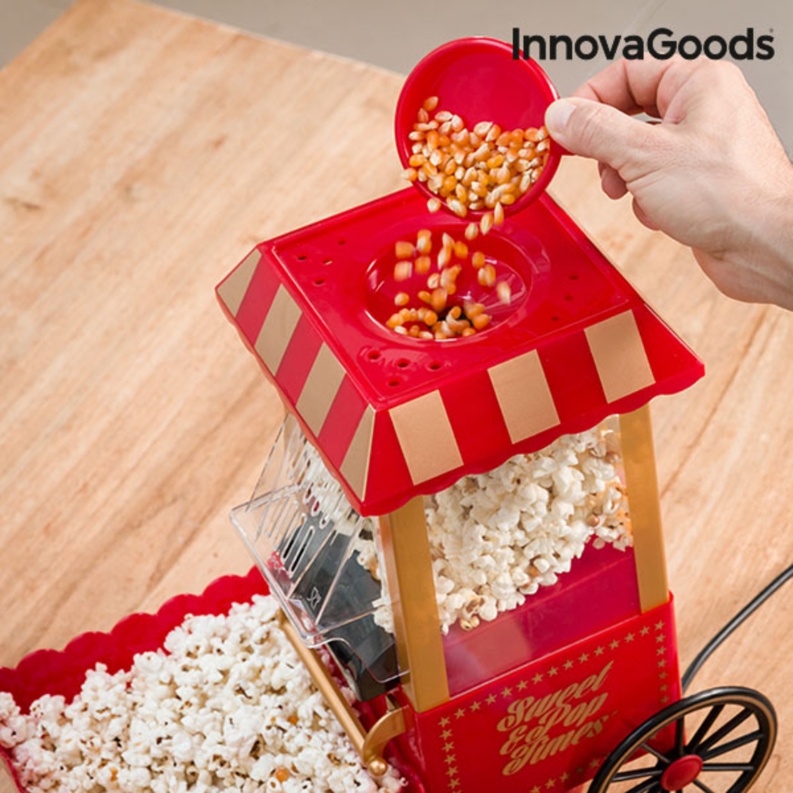 Машина за Пуканки Sweet & Pop Times InnovaGoods 1200W Червена