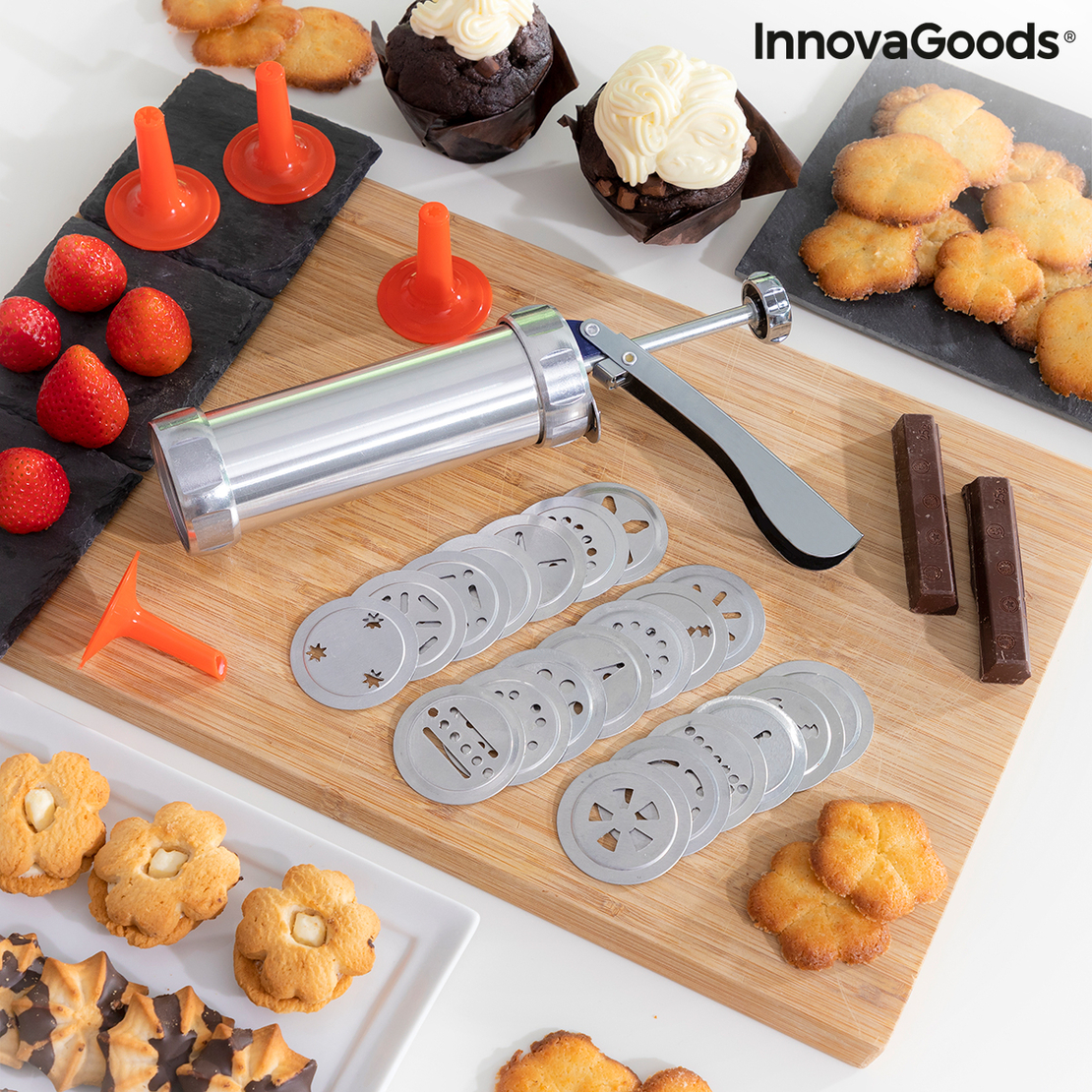 Машина за Приготвяне на Бисквити и Сладкарски Ръкав 2 в 1 Prekies InnovaGoods