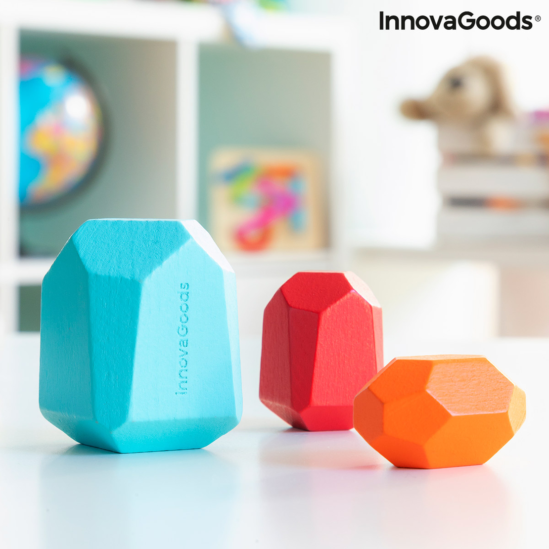 Подреждащи се Дървени Балансиращи Камъни Wotonys InnovaGoods 16 Части