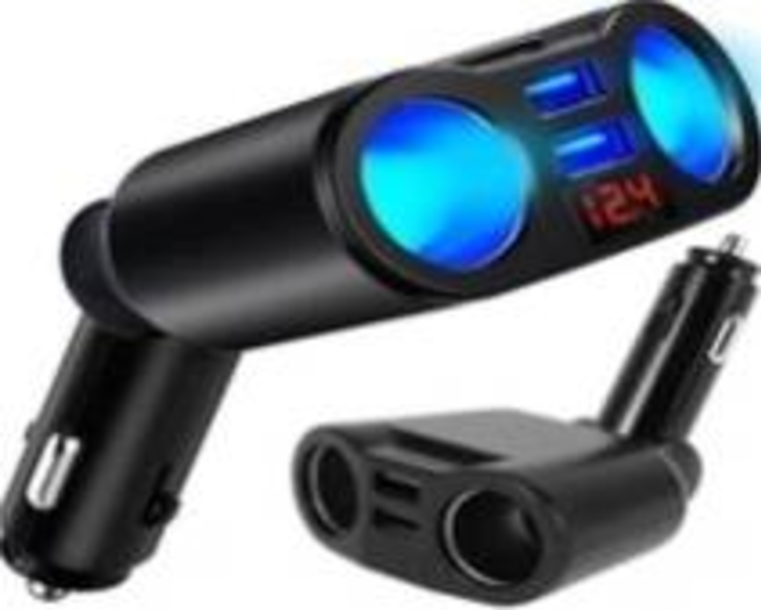 Разпределител на запалка зарядно 2 usb волтметър