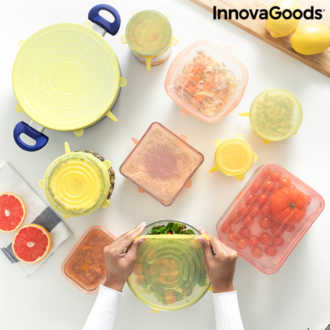 Комплект от 10 многократни и регулируеми кухненски капака Lidyc InnovaGoods