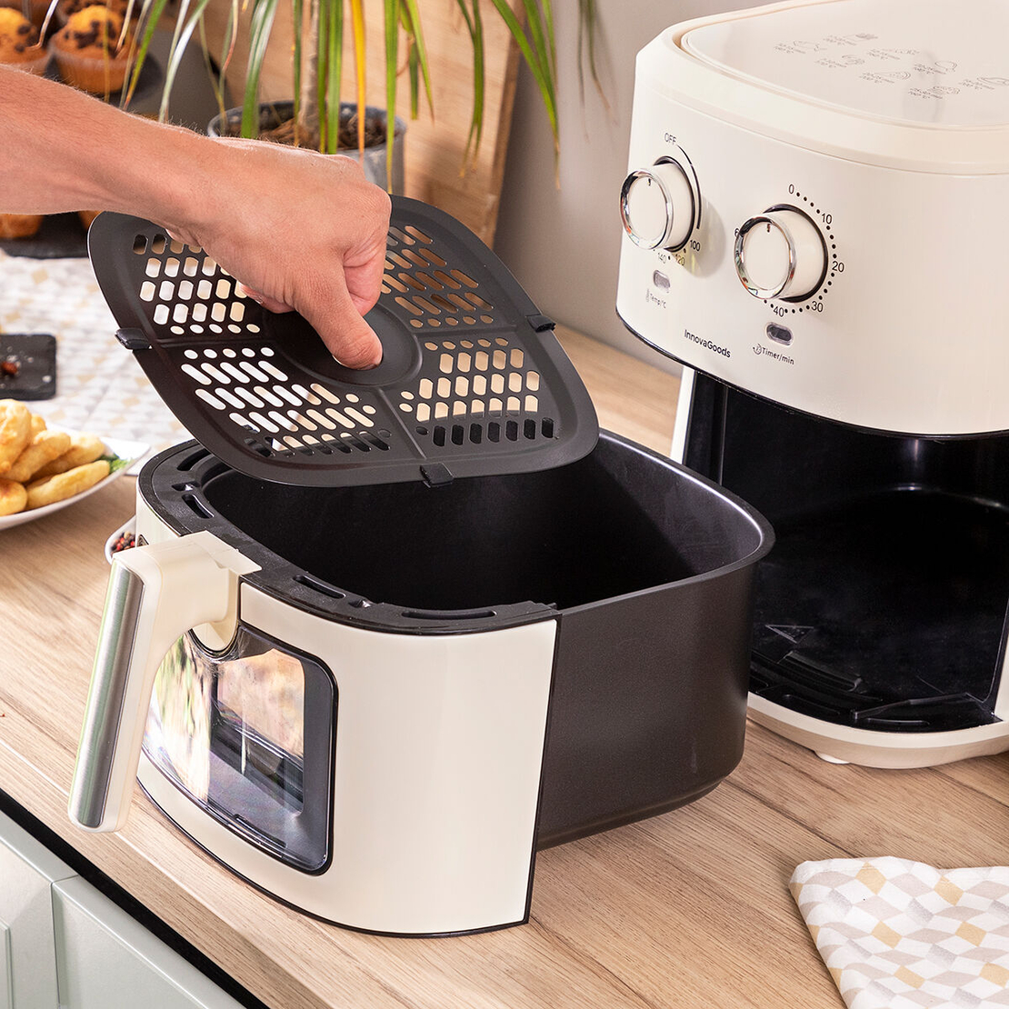 Фритюрник без Мазнина InnovaGoods Vynner Pro 6500 Неръждаема стомана Сметана 1700 W 6,5 L
