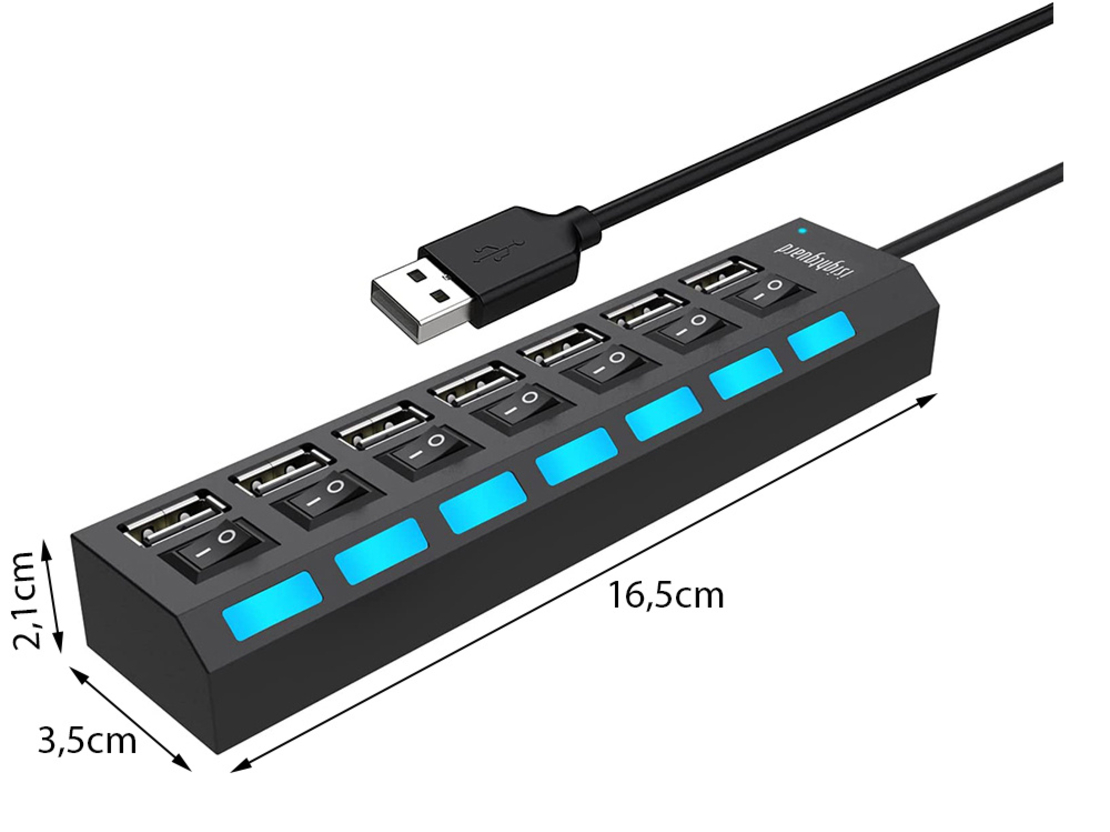 Хъб usb хъб сплитер 7x usb 2.0