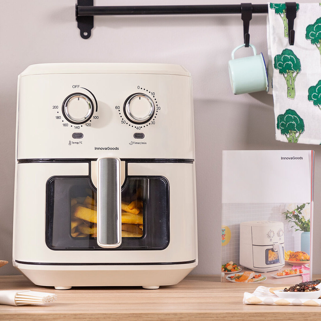 Фритюрник без Мазнина InnovaGoods Vynner Pro 6500 Неръждаема стомана Сметана 1700 W 6,5 L