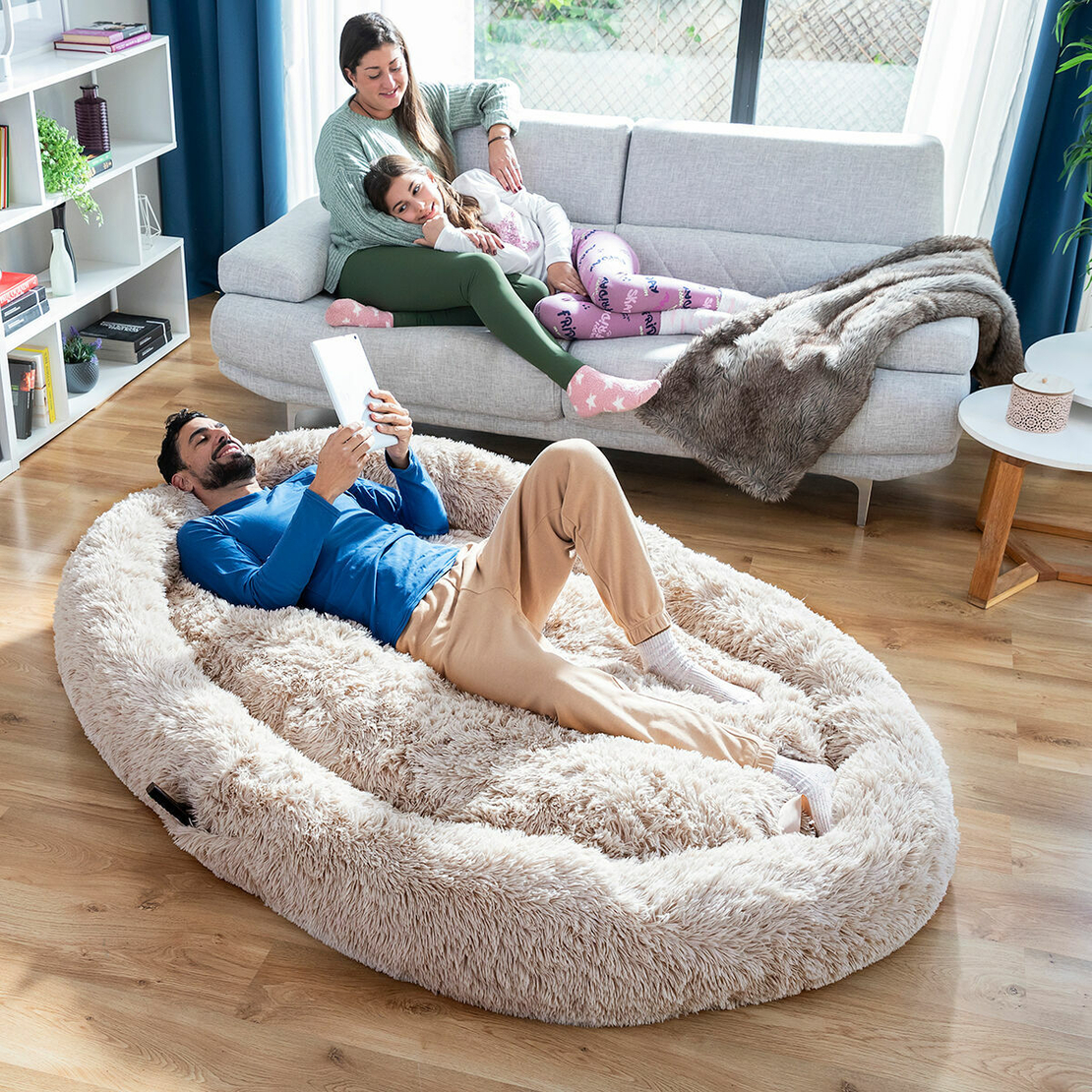 Антистресово легло за домашни любимци и хора Cloft InnovaGoods XXL Beige