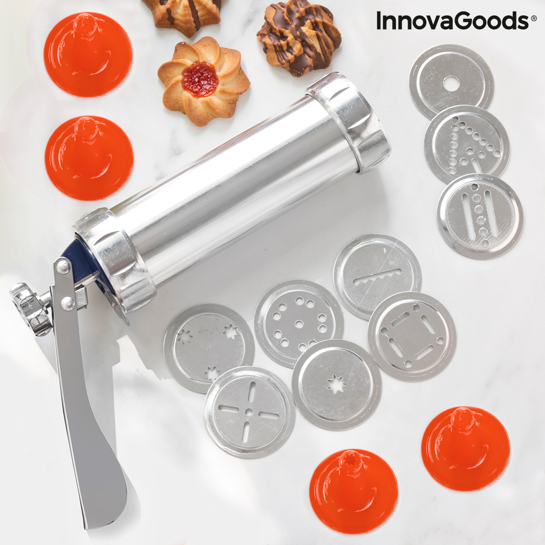 Машина за Приготвяне на Бисквити и Сладкарски Ръкав 2 в 1 Prekies InnovaGoods