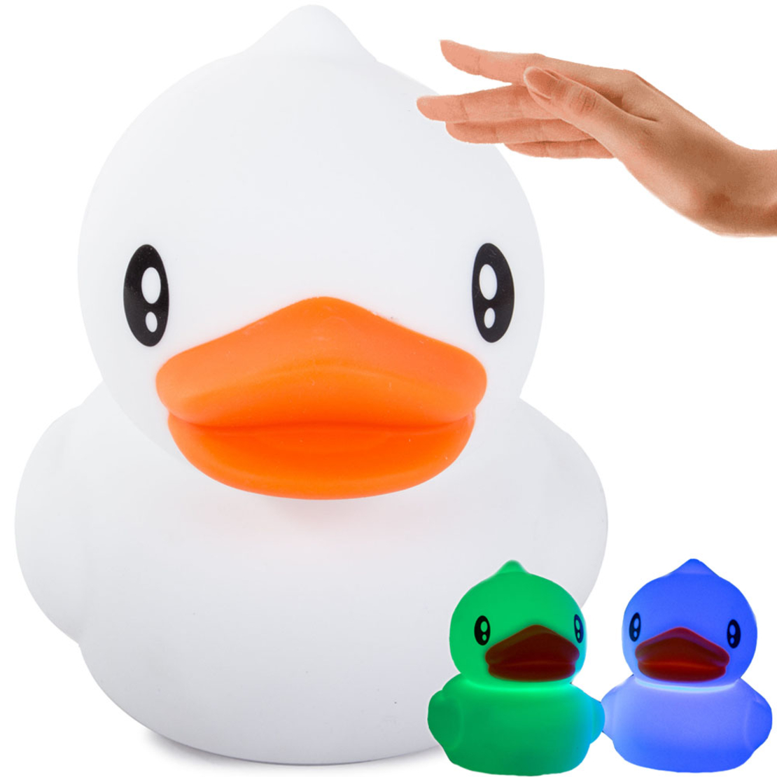 Детска нощна лампа led rgb duck touch