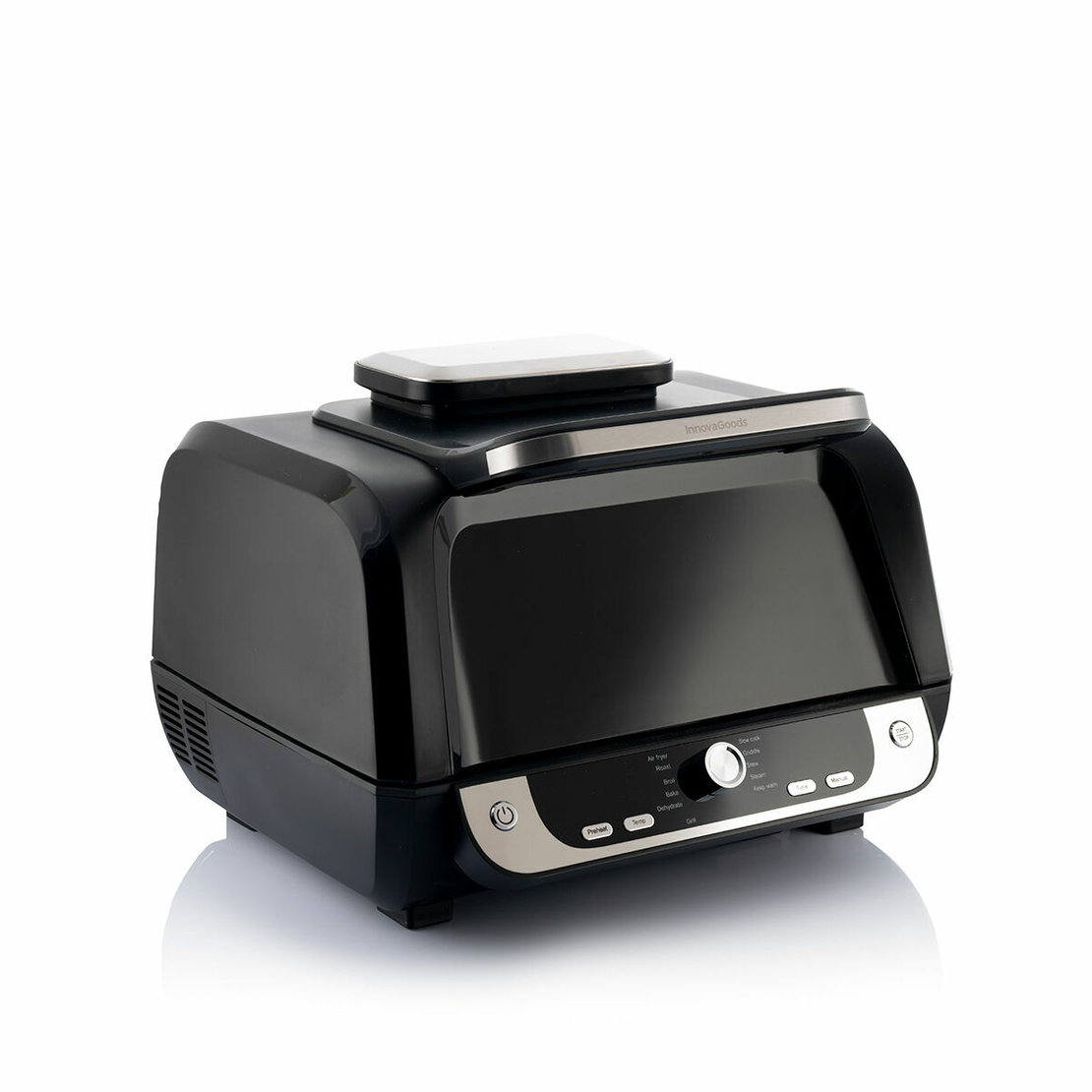 Фритюрник без масло с грил, аксесоари и книга с рецепти InnovaGoods Air Fryer Fryinn 12-in-1 6000 Черен Стомана 6 L 3400 W