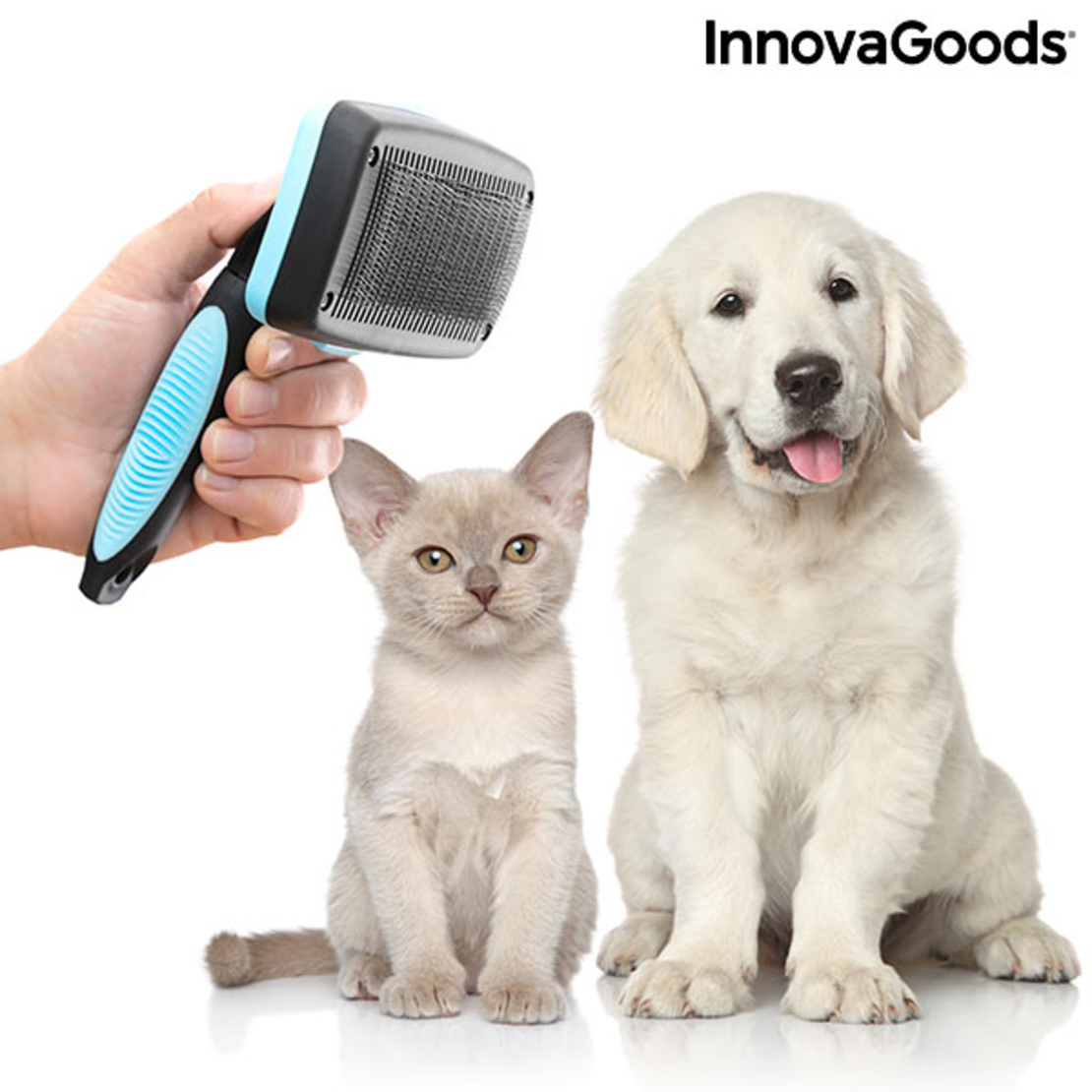 Четка за почистване на домашни любимци с прибиращи се зъбци Groombot InnovaGoods