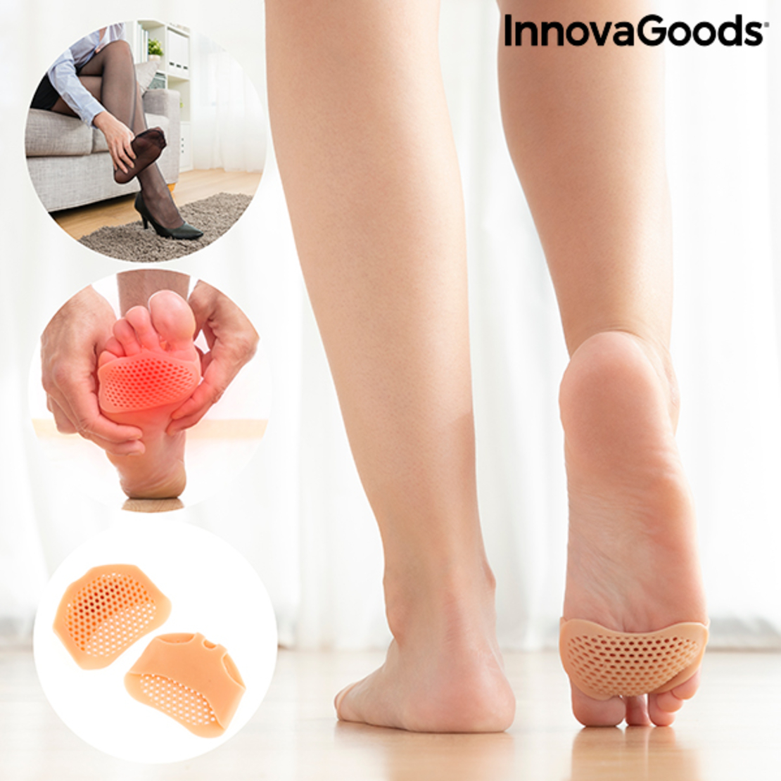 Метатарзални Подложки от Силиконов Гел SilStep InnovaGoods (опаковка от 2)