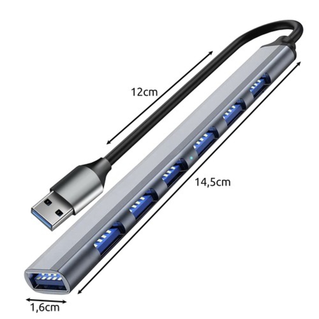 USB HUB - 1 порт 3.2 + 6 порта 2.0 Izoxis 24374