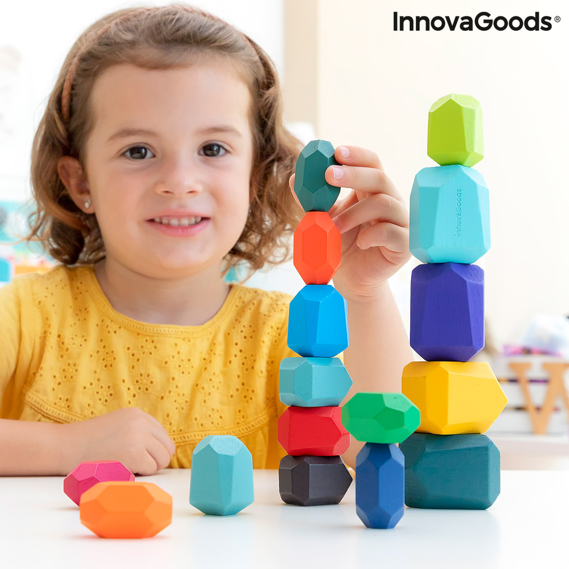 Подреждащи се Дървени Балансиращи Камъни Wotonys InnovaGoods 16 Части