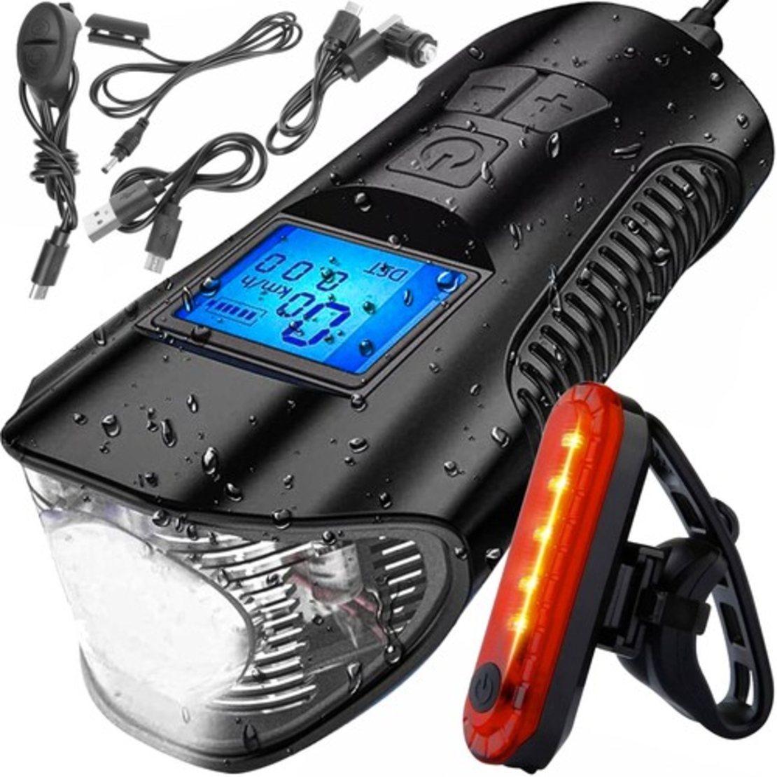 LED фар за велосипед с брояч 23680