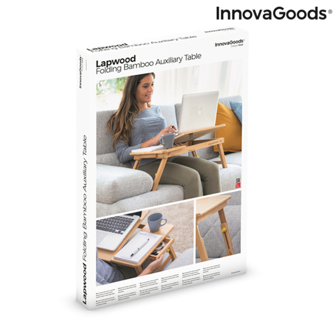 Бамбукова Помощна Сгъваема Маса Lapwood InnovaGoods