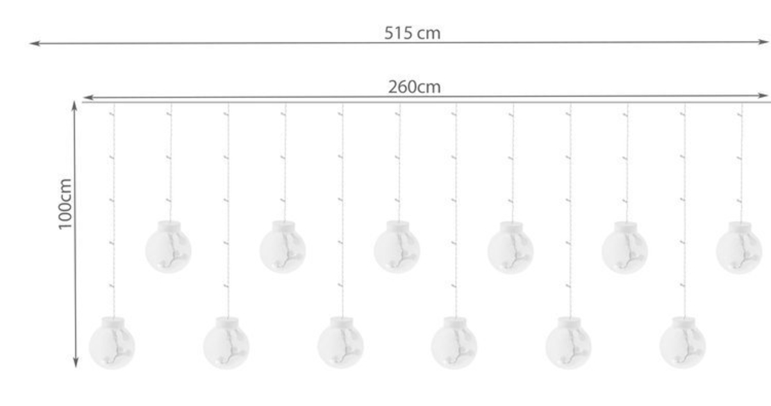 Светлинна завеса 108LED - студено бяло 31V KŚ11347
