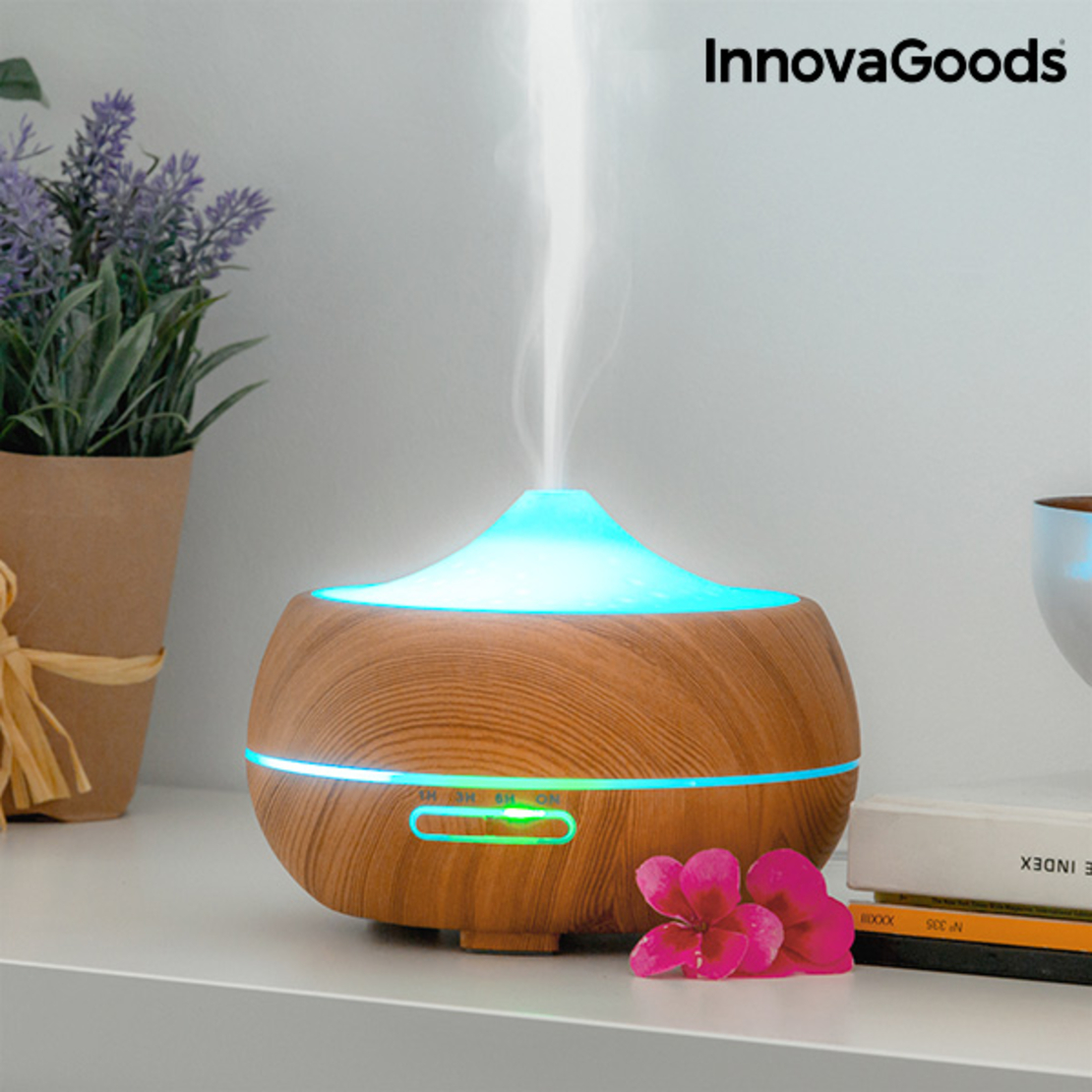 LED Овлажнител Ароматизатор Wooden-Effect InnovaGoods