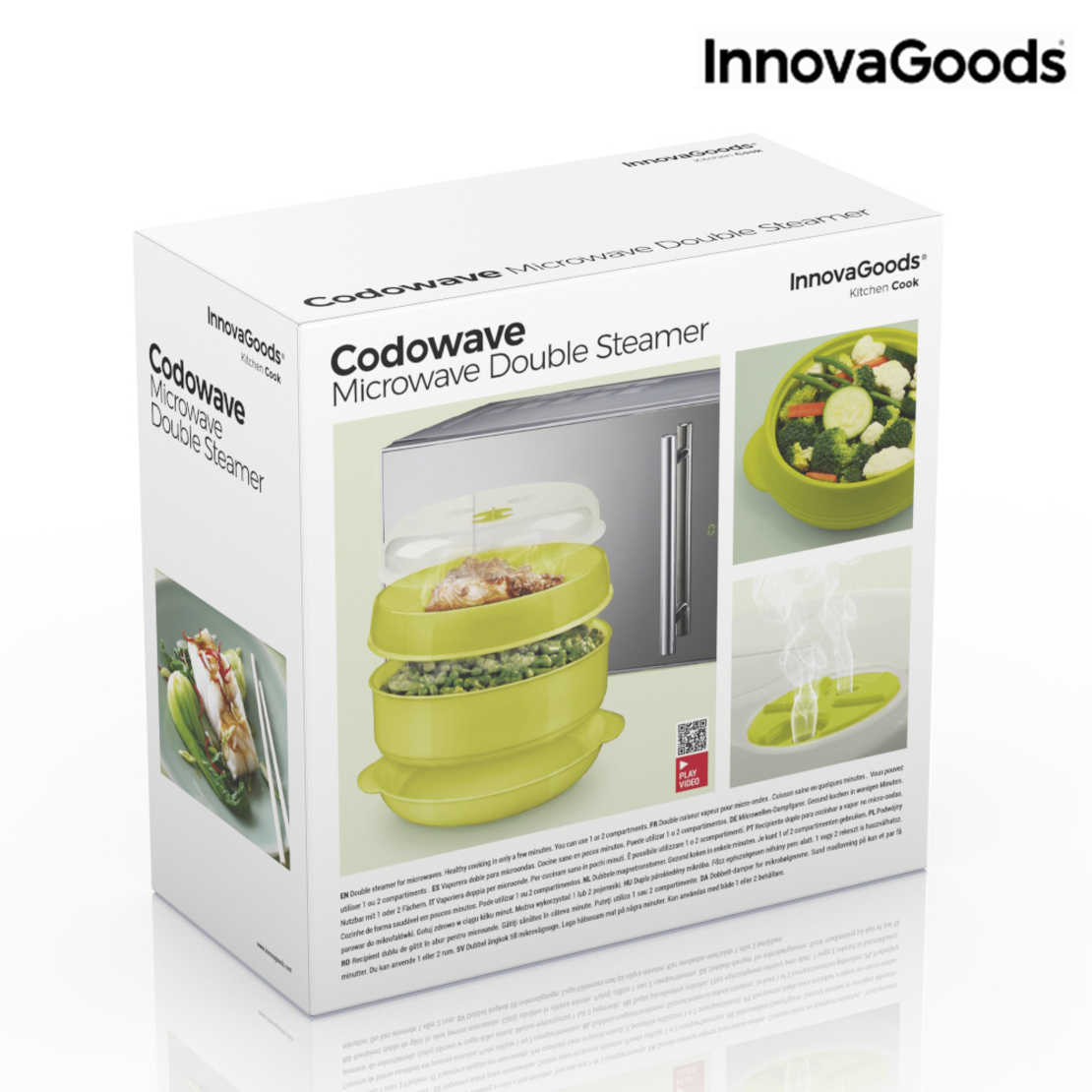 Двоен Уред за Готвене на Пара за Микровълнова Fresh InnovaGoods
