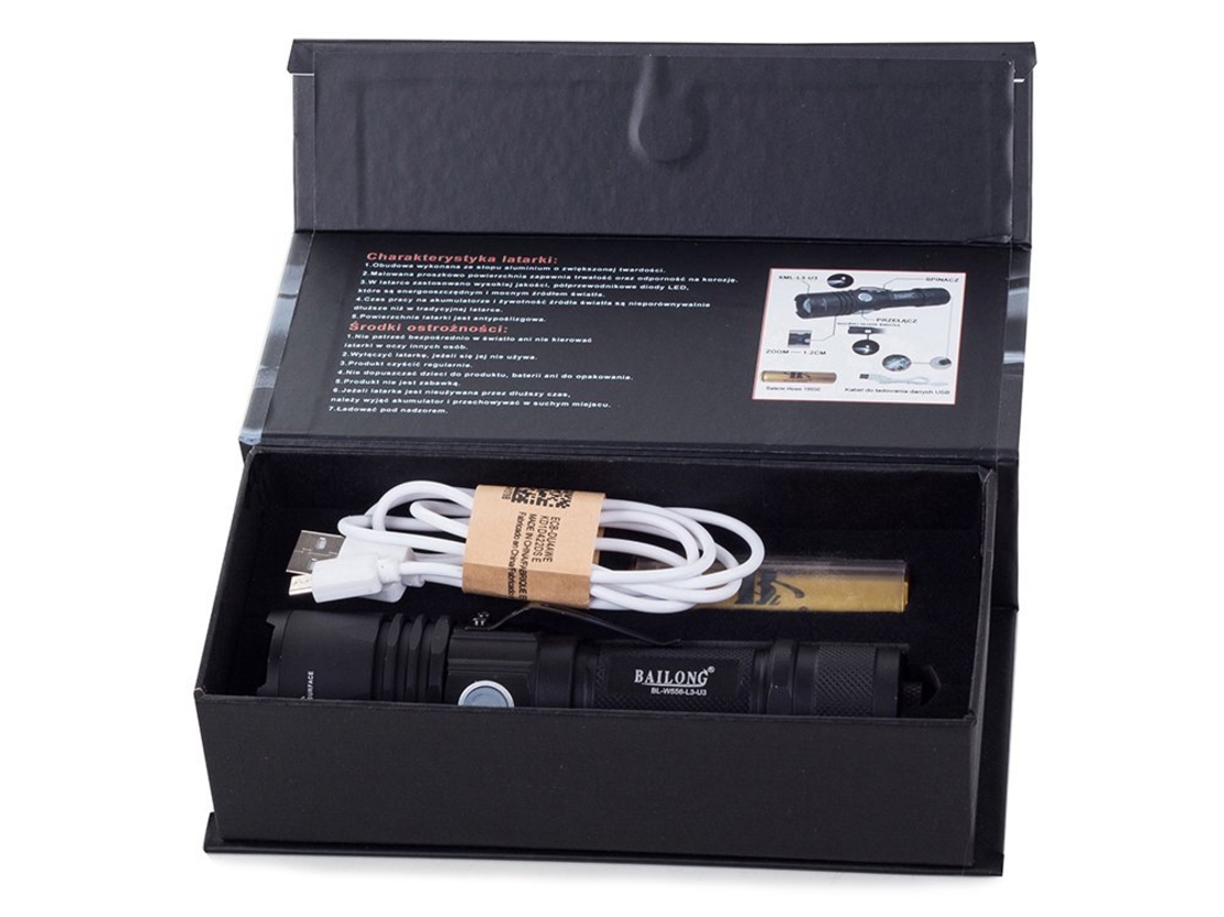 Военен фенер Bailong cree usb xm-l t6 w556