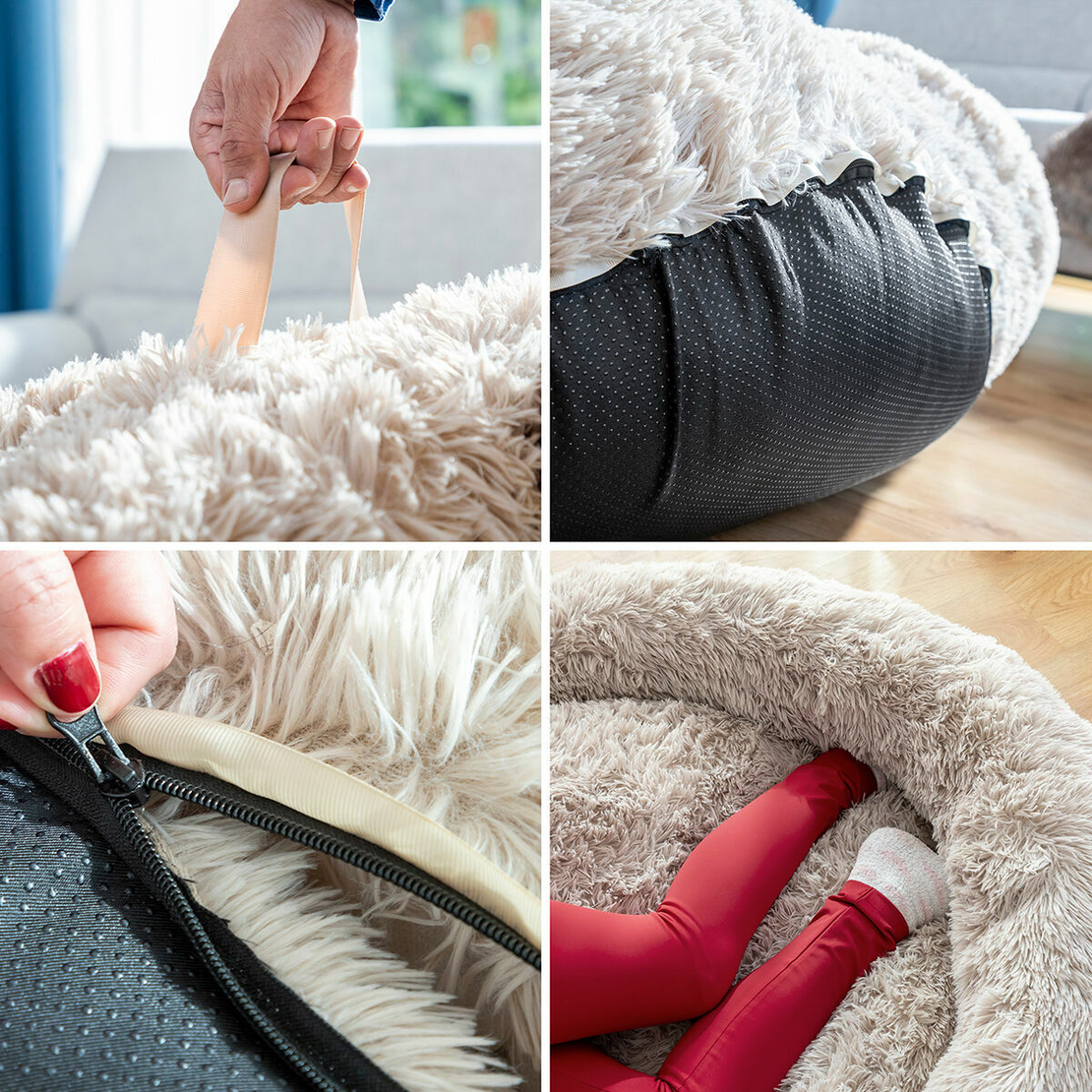 Антистресово легло за домашни любимци и хора Cloft InnovaGoods XXL Beige