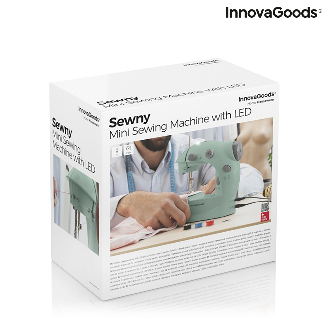 Мини Преносима Шевна Машина с LED, Тример за Конци и Аксесоари Sewny InnovaGoods