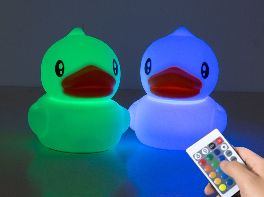 Детска нощна лампа led duck rgb дистанционно управление usb