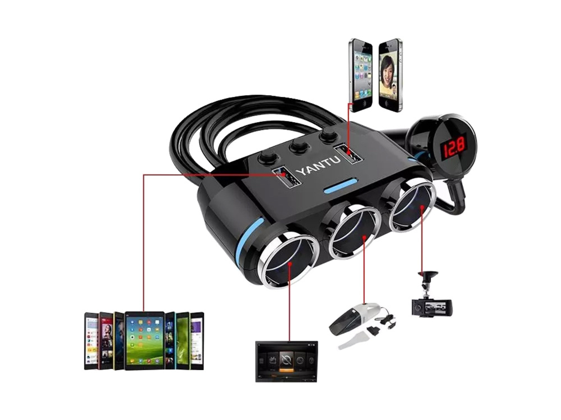 Сплитер за запалка 2x usb зарядно