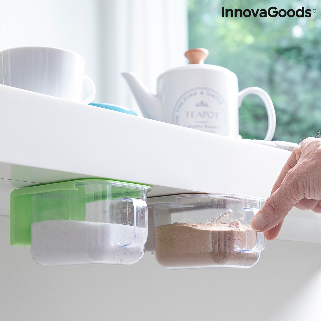 Подвижни Залепващи се Кухненски Контейнери Handstore InnovaGoods Опаковка от 2 единици