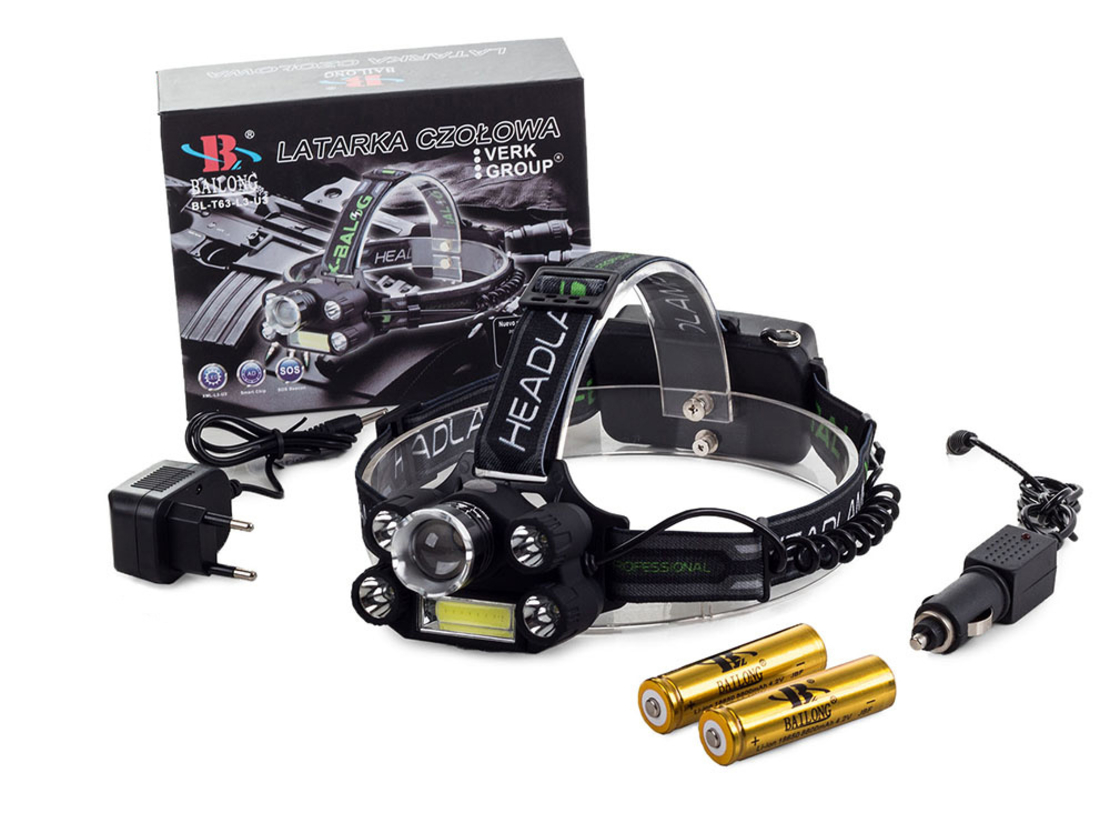 Челник Bailong 5x led + cob cree xm-l t6