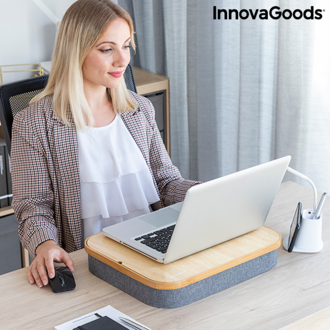 Преносимо Бюро за Лаптоп с Отделение за Съхранение Larage InnovaGoods